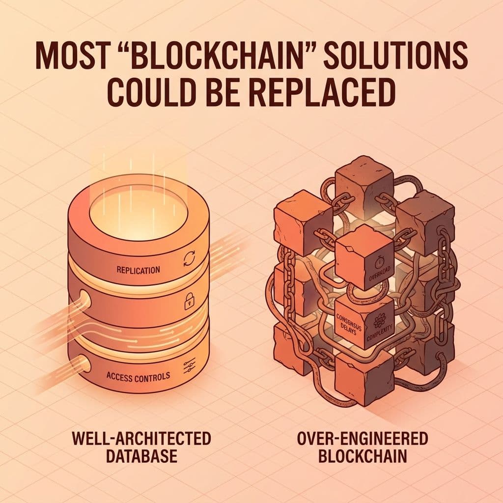 Most "blockchain" solutions could be replaced by a well-designed database and perform better.